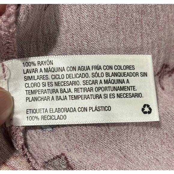 Knox Rose size XS pink floral blouse long sleeve peasant prairie top casual Boho - Picture 9 of 9